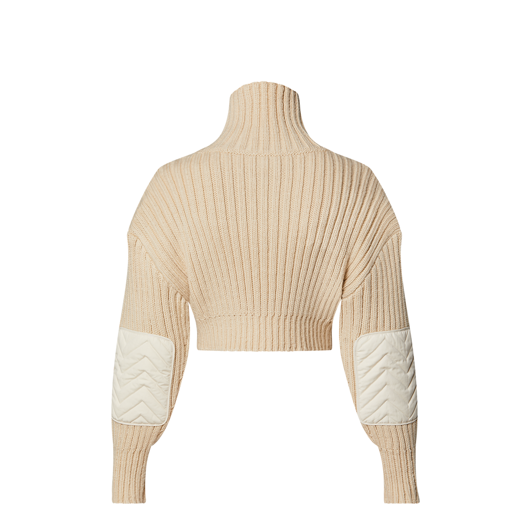 Elbow Patch Cropped Turtleneck Pullover Women ReadytoWear LOUIS